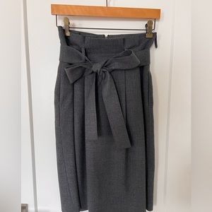 COS high waisted charcoal grey wool paperbag skirt